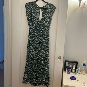 Reformation green floral maxi dress